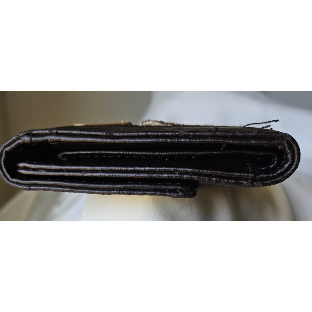 Coach Brown Leather Checkbook Wallet in Signature Canvas - Khaki and Tan - Picture 5 of 16